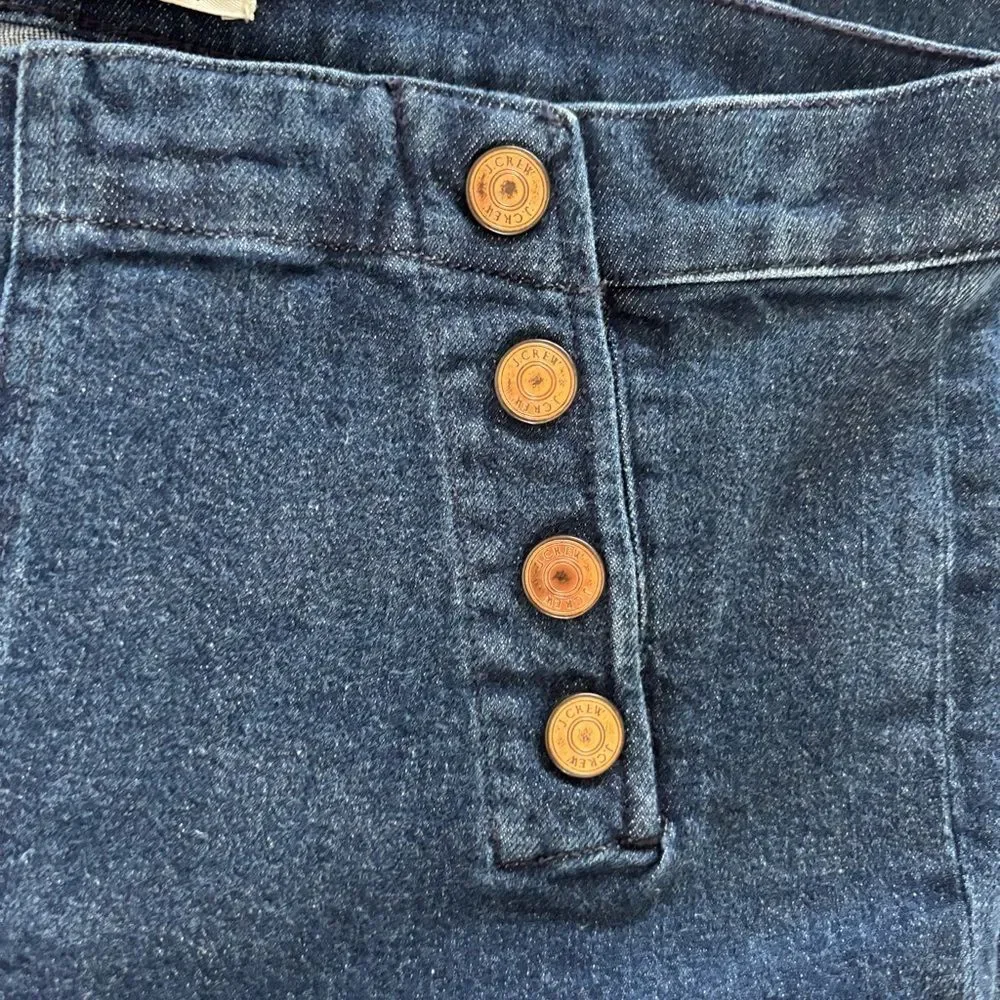 J.Crew Billie Demi Boot Crop Jeans 28 Dark Wash Sailor Button Old Money